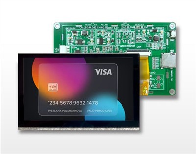 4,3 colio TFT su jutikliniu ekranu